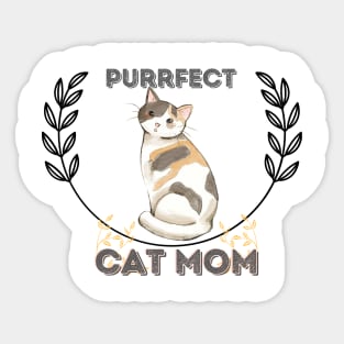 Purrfect Cat Mom Sticker